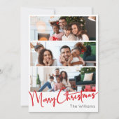 Red Script Frohe Weihnachten Vertical 6 Foto (Vorderseite)