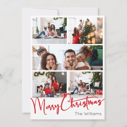 Red Script Frohe Weihnachten Vertical 8 Foto (Vorderseite)