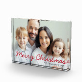 Red Script Frohe Weihnachts-Foto Block (Rechts)