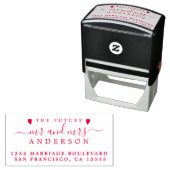 Red Script Future Mr. Wedding Rücksendeadresse Permastempel (Beispiel)