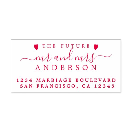 Red Script Future Mr. Wedding Rücksendeadresse Permastempel (Design)