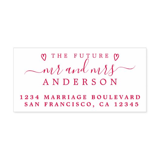 Red Script Future Mr. Wedding Rücksendeadresse Permastempel (Design)