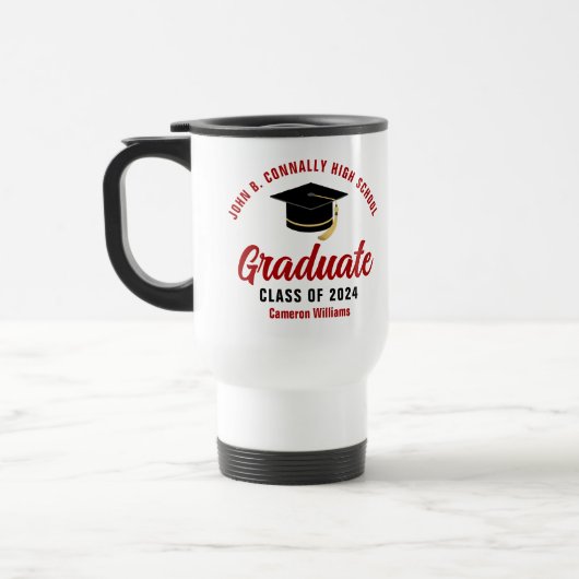Red Script Graduate Custom Abschluss Reisebecher (Links)