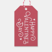 Red Script Happy Valentine's Day Gift Tags Geschenkanhänger (Vorderseite)