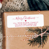 Red Script Heft Weihnachts-Rücksendeadresse Label