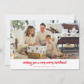 Red Script Minimalistisch Weihnachten 1 Foto Horiz (Vorderseite)