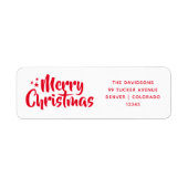 Red Script Niedlicher Schriftart Frohe Weihnachten (Vorne)