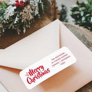 Red Script Niedlicher Schriftart Frohe Weihnachten