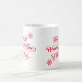 Red Script The Most Wonderful Time Christmas Kaffeetasse (Mittel)