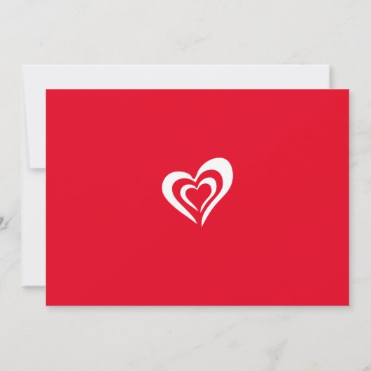 Red Script Valentine Dinner Party Einladung (Rückseite)