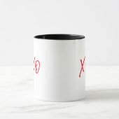Red Script XOXO Valentinstag Kaffee Tasse (Zentrum)
