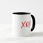 Red Script XOXO Valentinstag Kaffee Tasse (VorderseiteRechts)