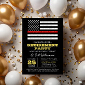 Red Scripture Flag Retirement Party Einladung