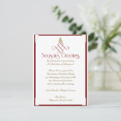 Red Scroll mit Small Gold Weihnachtsbaum Einladung (Stehend Vorderseite)