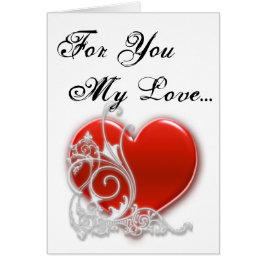 Red Scrollherz für Sie Meine Liebe Valentine Card