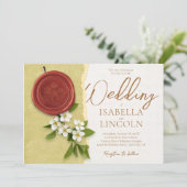 Red Seal Wedding Invitation Einladung (Stehend Vorderseite)