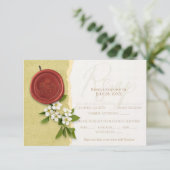 Red Seal Wedding Response Card RSVP Karte (Stehend Vorderseite)