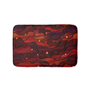 Red Seascape Abstrakt Badematte