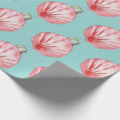 Red Seashell Ornament Pattern Geschenkpapier (Ecke)