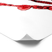 Red Seaweed Art Print No.8 Beach Deco Poster (Ecke)