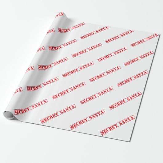 Red Secret Santa Text Weihnachtswrapping Paper Geschenkpapier (Ungerollt)