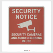 Red Security Notice Sign – Surveillance Cameras  Aufkleber (Blatt)