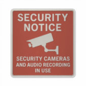 Red Security Notice Sign – Surveillance Cameras  Aufkleber (Vorderseite)