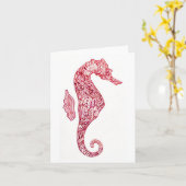 Red Seepferd Card Karte (Gelbe Blume)
