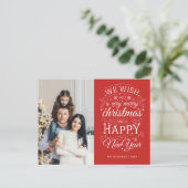 Red Sehr froh Weihnachten Foto Urlaub Postkarte (Stehend Vorderseite)