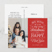 Red Sehr froh Weihnachten Foto Urlaub Postkarte (Vorne/Hinten)