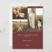 Red Sehr froh Weihnachten Vier Foto Vertikal (Rückseite)