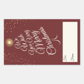 Red sehr frohe Weihnachtsbaumgeschenk für Rechteckiger Aufkleber (Vorderseite)