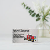Red Semi Trailer Truck | Metallic Steel Visitenkarte (Stehend Vorderseite)
