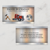 Red Semi Truck | Bau | Metallsäge Visitenkarte (Vorne/Hinten)