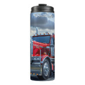 Red Semi Truck Bergstrasse Thermosbecher (Vorderseite)