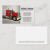 Red Semi Truck Graphic Blue Collar Treiber Visitenkarte (Vorne/Hinten)