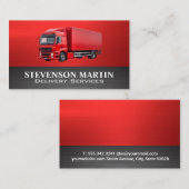 Red Semi Truck | Lieferung Visitenkarte (Vorne/Hinten)