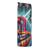 Red Semi Truck Mountain Night Thermosbecher (Nach rechts gedreht)