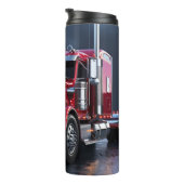 Red Semi Truck Night Reflections Thermosbecher (Nach rechts gedreht)