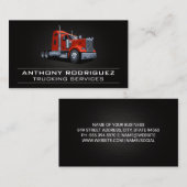 Red Semi Truck | Treiber | Logistik Visitenkarte (Vorne/Hinten)