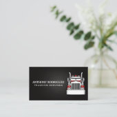 Red Semi Truck | Verkehr Visitenkarte (Stehend Vorderseite)