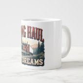 Red Semi-Truck with Mountain Road Scene Jumbo-Tasse (Vorderseite Rechts)
