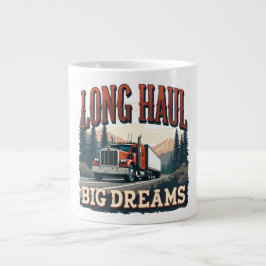 Red Semi-Truck with Mountain Road Scene Jumbo-Tasse