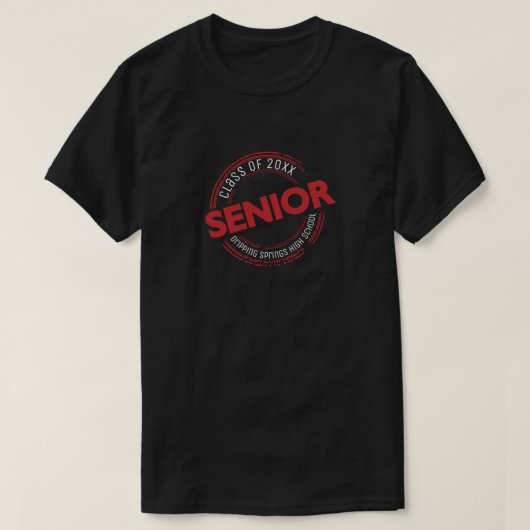 Red Senior Class of Distressed Abzeichen T-Shirt (Design vorne)