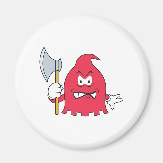Red Sensenmann Face Magnet (Vorne)