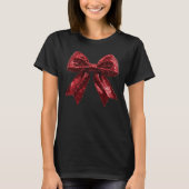 Red Sequence Christmas Bow T-Shirt (Vorderseite)
