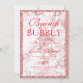 Red Sequins Brunch & Bubbly Brautparty Einladung (Vorderseite)