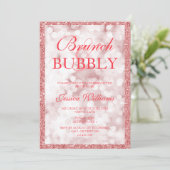 Red Sequins Brunch & Bubbly Brautparty Einladung (Stehend Vorderseite)