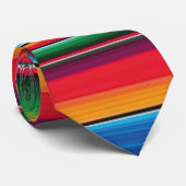 Red Serape Saltillo traditional mexican blanket Krawatte (Gerollt)