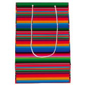 Red Serape Saltillo traditional mexican blanket Le Mittlere Geschenktüte (Rückseite)